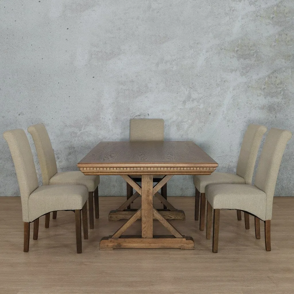 Berkeley Fluted Wood Top & Windsor 6 Seater Dining Set