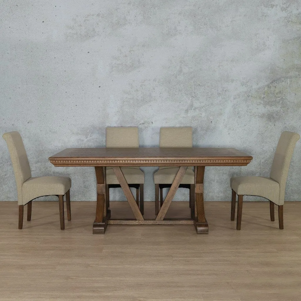 Berkeley Fluted Wood Top & Windsor 6 Seater Dining Set