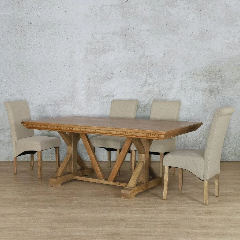 Berkeley Fluted Wood Top & Windsor 6 Seater Dining Set