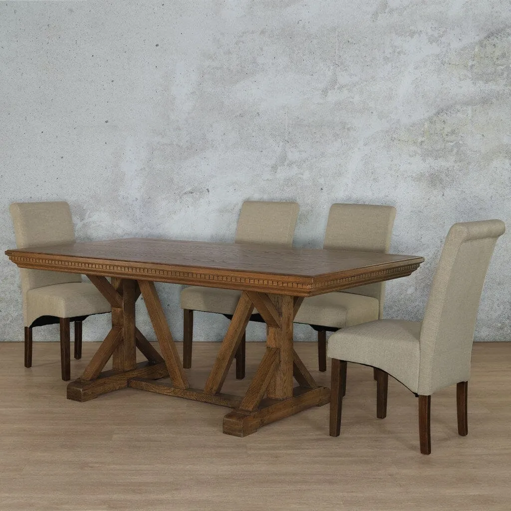 Berkeley Fluted Wood Top & Windsor 6 Seater Dining Set