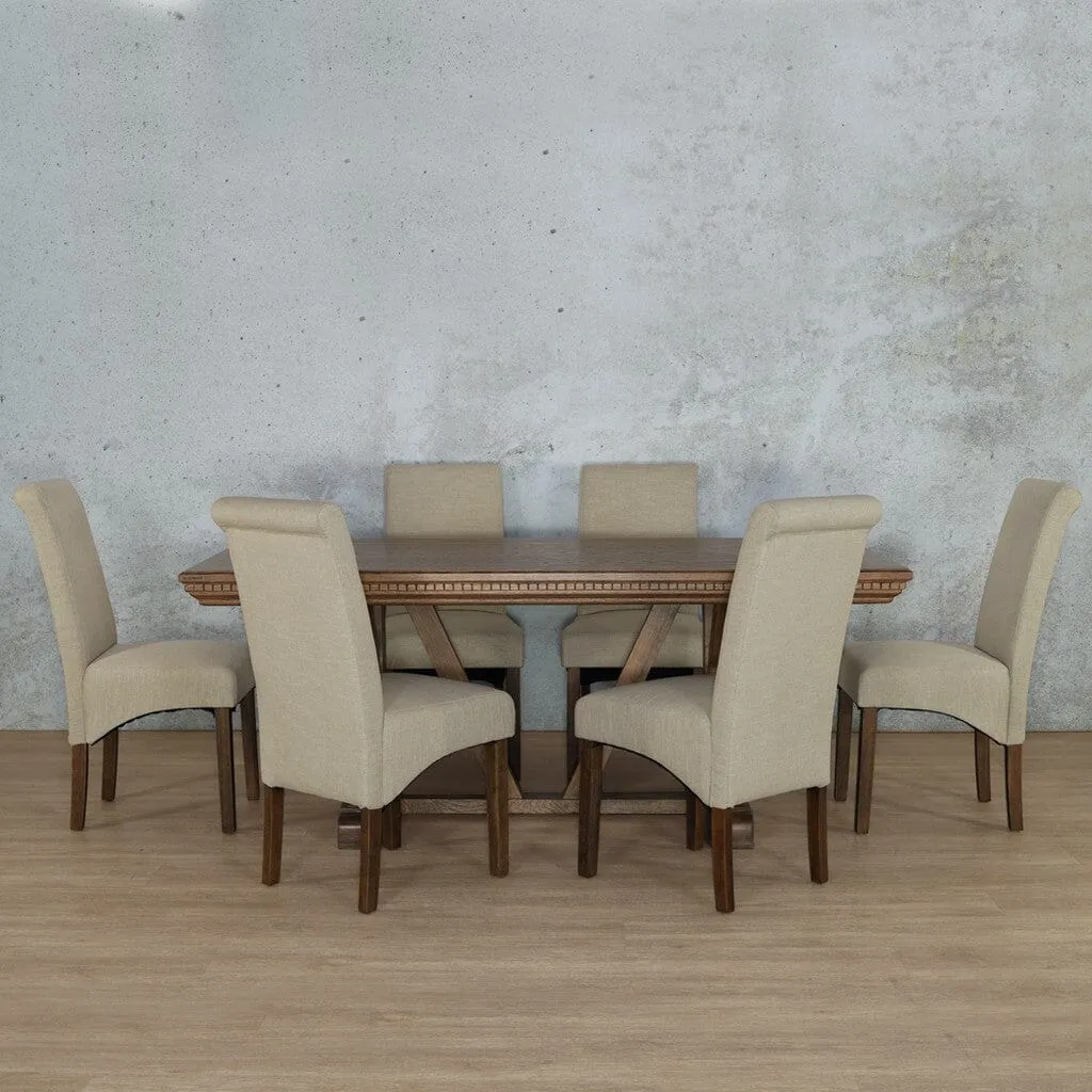 Berkeley Fluted Wood Top & Windsor 6 Seater Dining Set