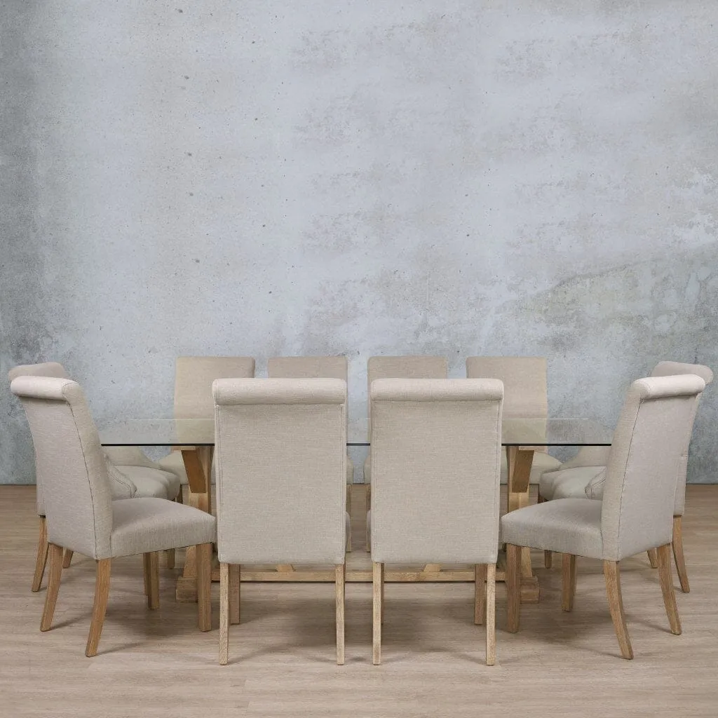 Berkeley Glass Top & Baron 10 Seater Dining Set