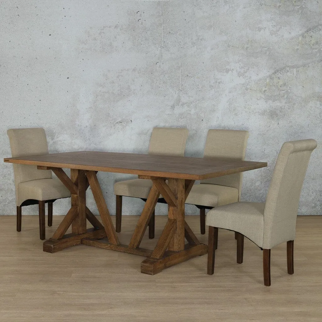 Berkeley Wood Top & Windsor 6 Seater Dining Set