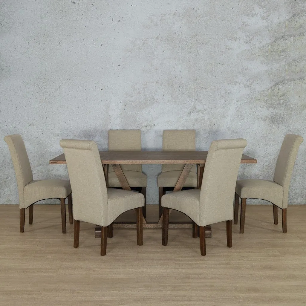 Berkeley Wood Top & Windsor 6 Seater Dining Set