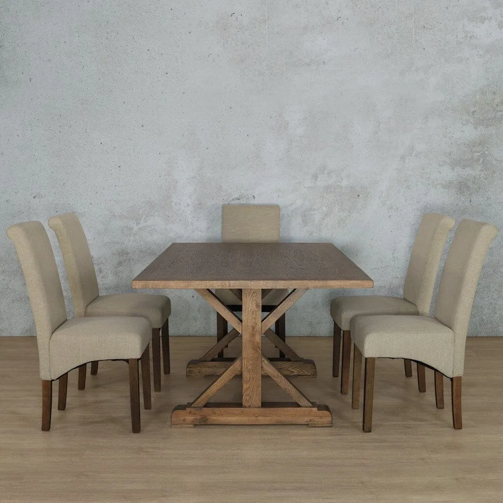 Berkeley Wood Top & Windsor 6 Seater Dining Set