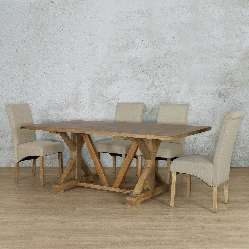 Berkeley Wood Top & Windsor 6 Seater Dining Set