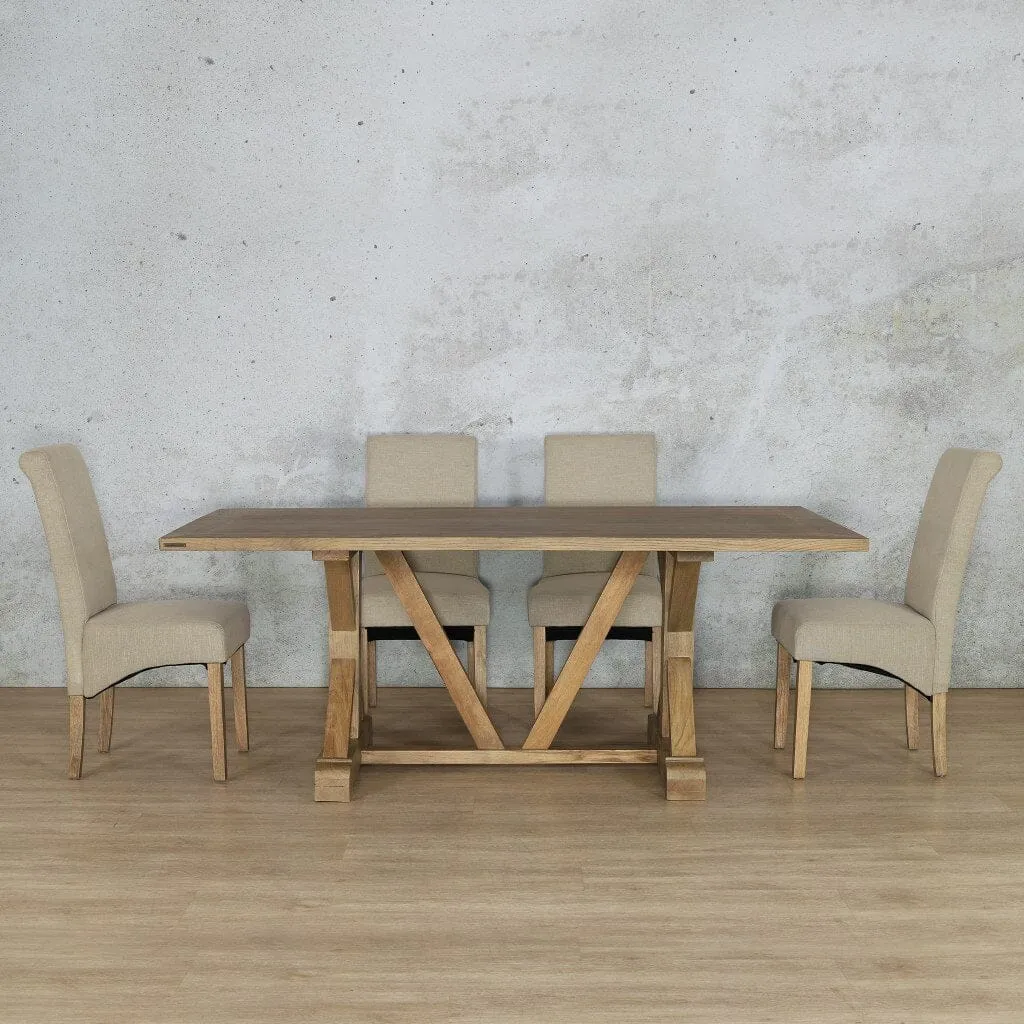 Berkeley Wood Top & Windsor 6 Seater Dining Set