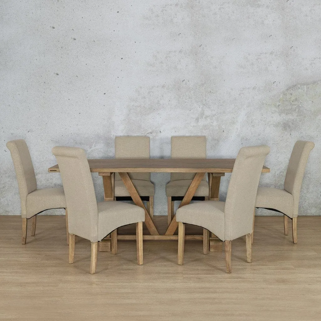 Berkeley Wood Top & Windsor 6 Seater Dining Set