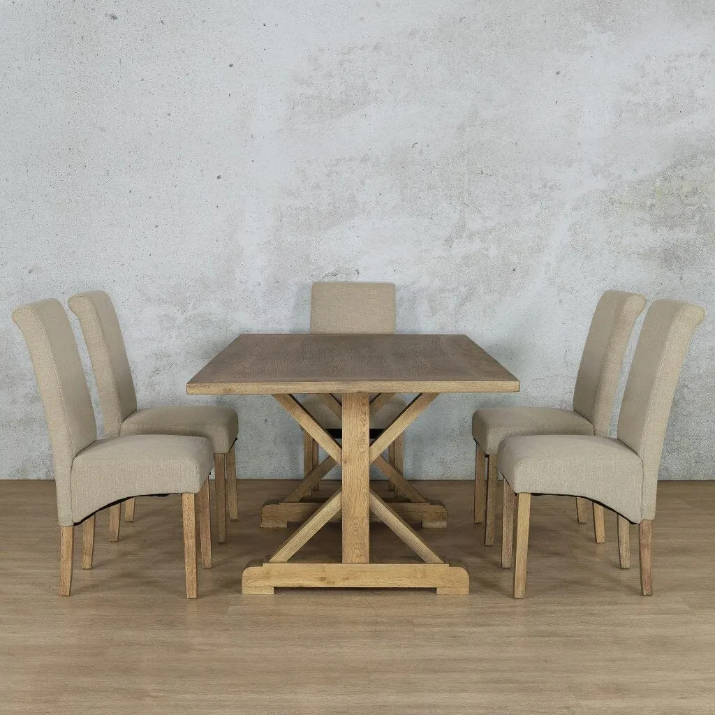 Berkeley Wood Top & Windsor 6 Seater Dining Set