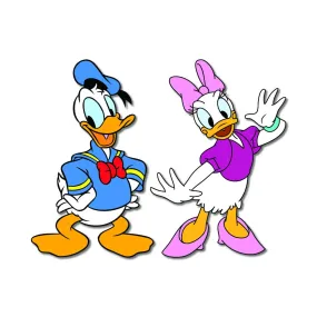 Bhai Please Donald Duck and Daisy Wooden Fridge Magnet (Pack of 1) Fun Comic Character Gift and Decoration