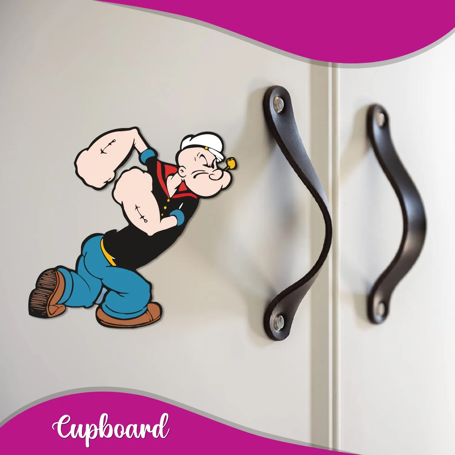 Bhai Please Popeye The Sailor Wooden Fridge Magnet Fun Comic Character Gift and Decoration | Attractive Cartoon Theme Magnet for Indoor Decoration (Pack of 1)