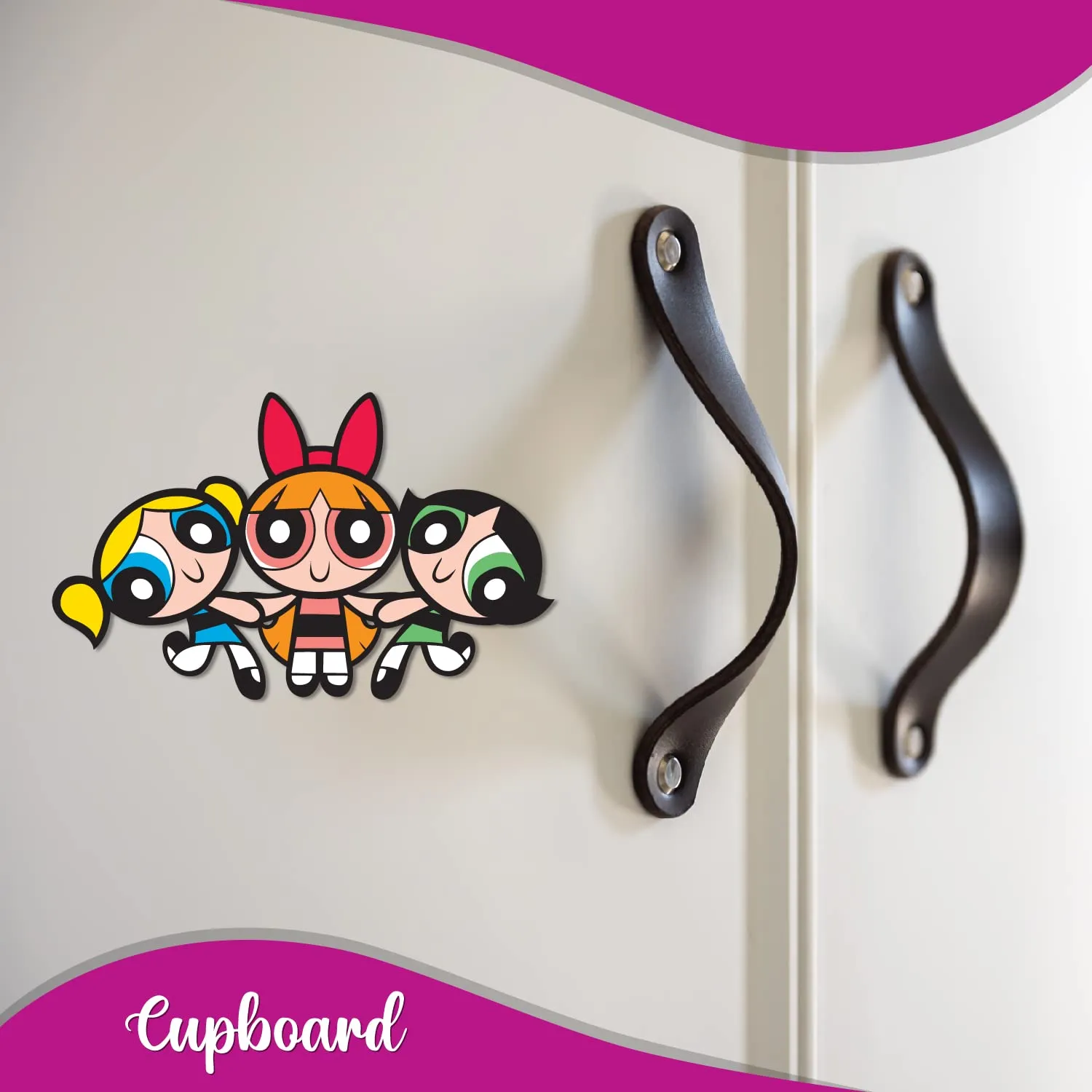 Bhai Please The Powerpuff Girls Wooden Fridge Magnet (Pack of 1) Fun Comic Character Gift and Decoration