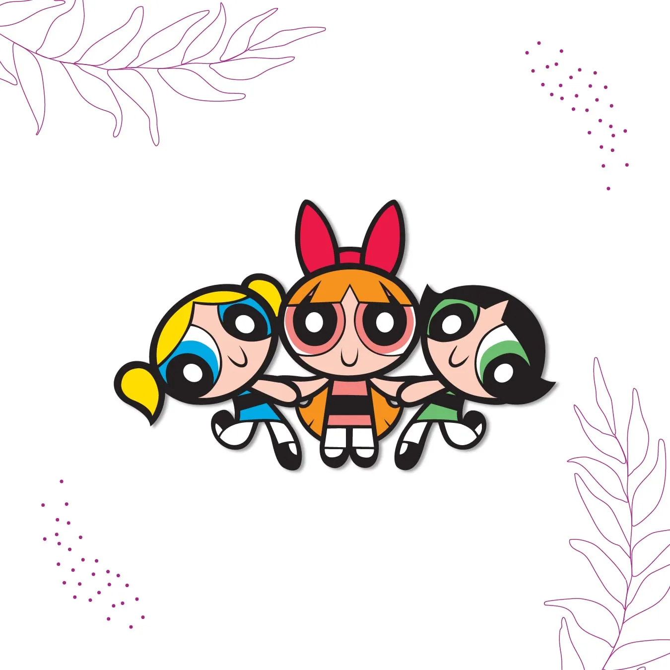 Bhai Please The Powerpuff Girls Wooden Fridge Magnet (Pack of 1) Fun Comic Character Gift and Decoration