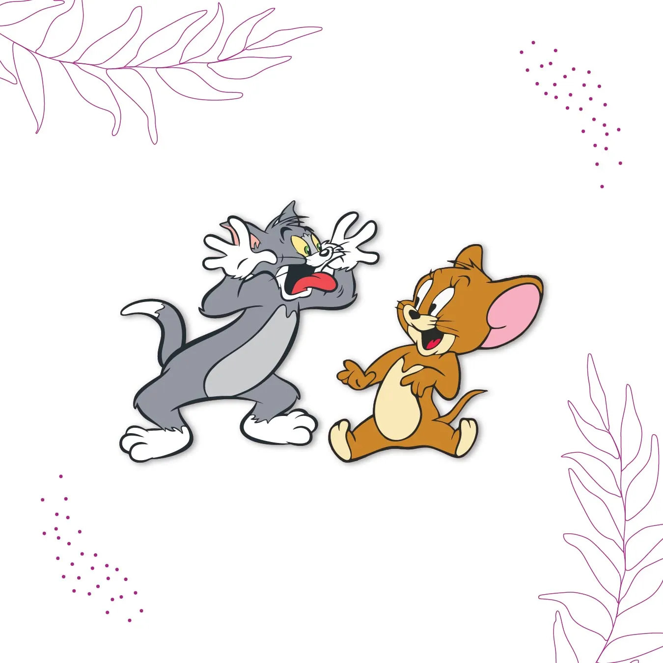 Bhai Please Tom and Jerry Wooden Fridge Magnet (Pack of 1) Fun Comic Character Gift and Decoration