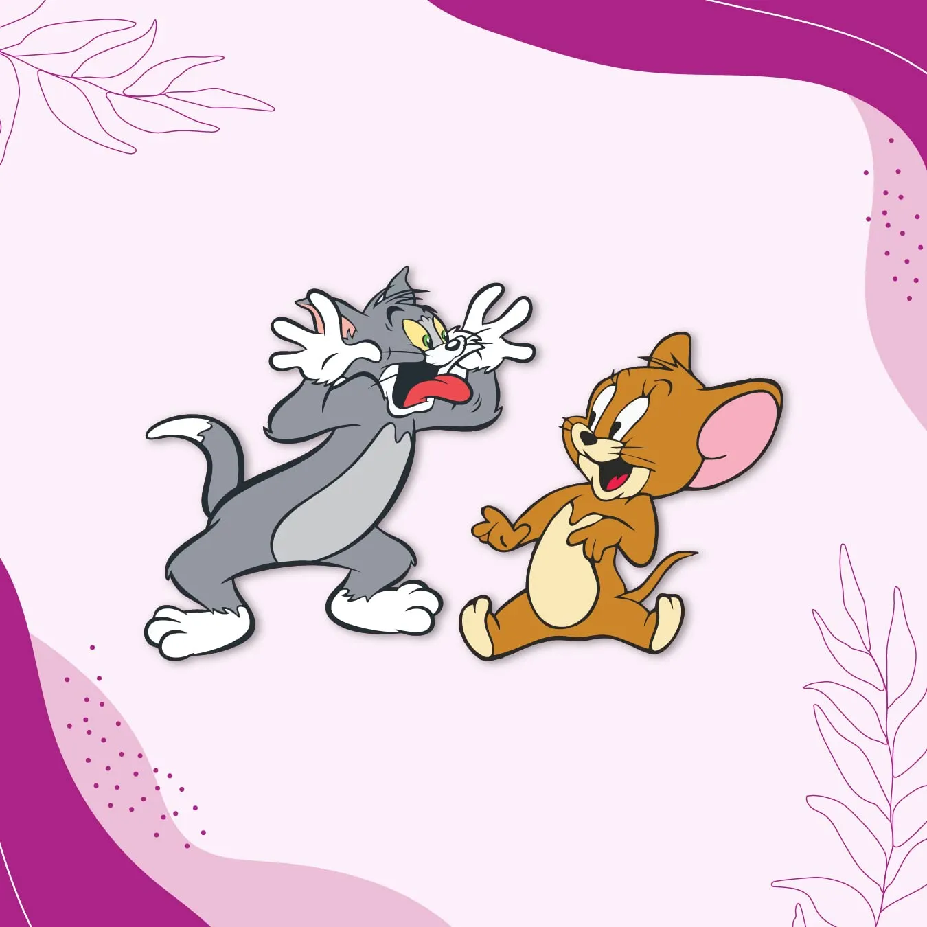 Bhai Please Tom and Jerry Wooden Fridge Magnet (Pack of 1) Fun Comic Character Gift and Decoration