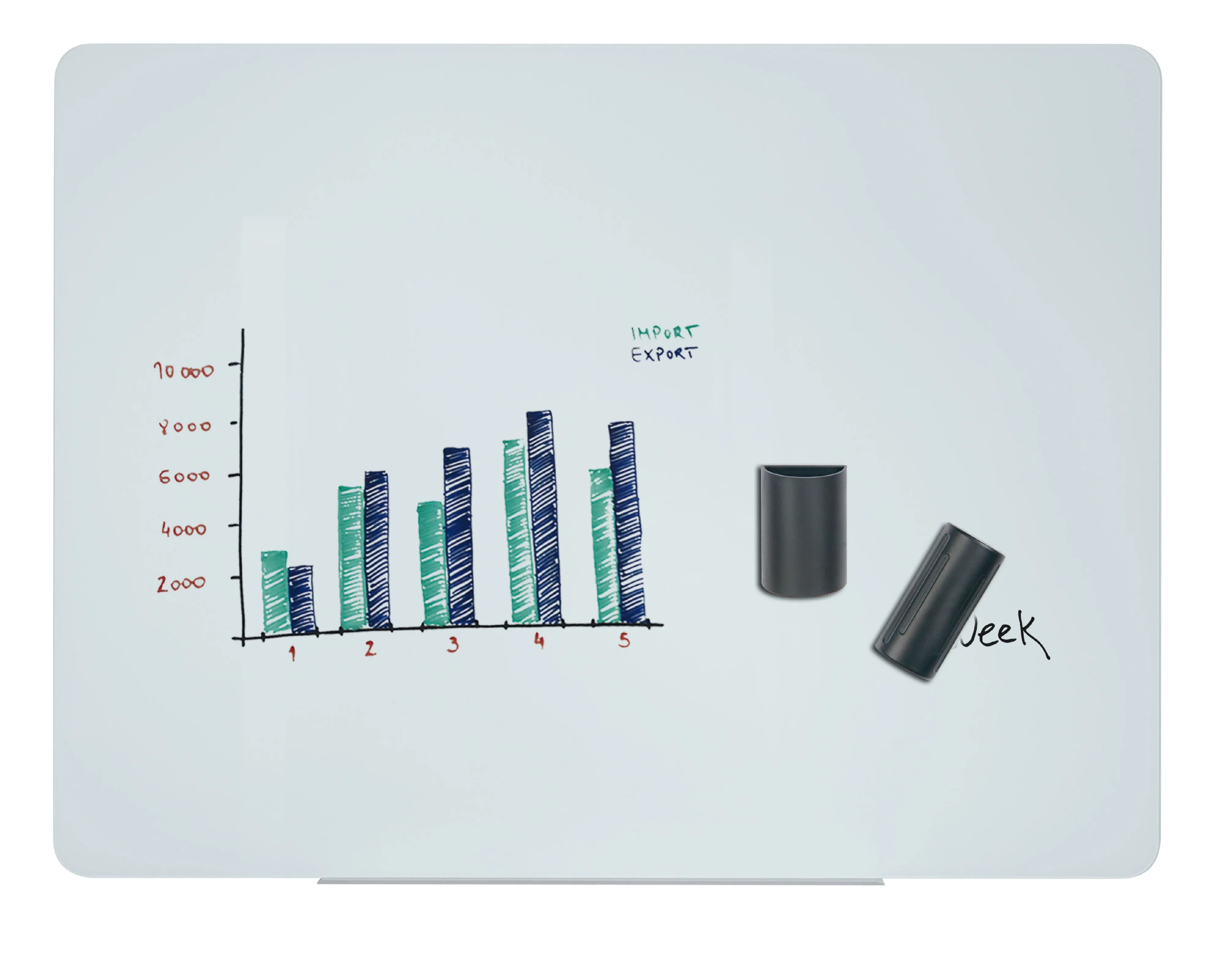 Bi-Office Magnetic Glass Whiteboard 1500x1200mm White - GL110101