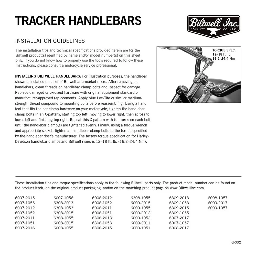 BILTWELL TRACKER LOW BAR 7/8" SMOOTH [CHROME]