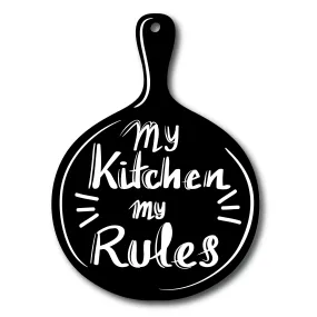 BIRD'S MIND® My Kitchen My Rule Quotes Wooden Fridge Magnets for Kids Girls Boys Gift and Home Refrigerator Decoration Multicolored L X H 2.5 X 3 Inch