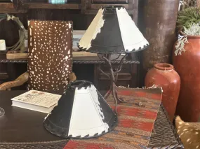 Black and White Leather Lamp Shade