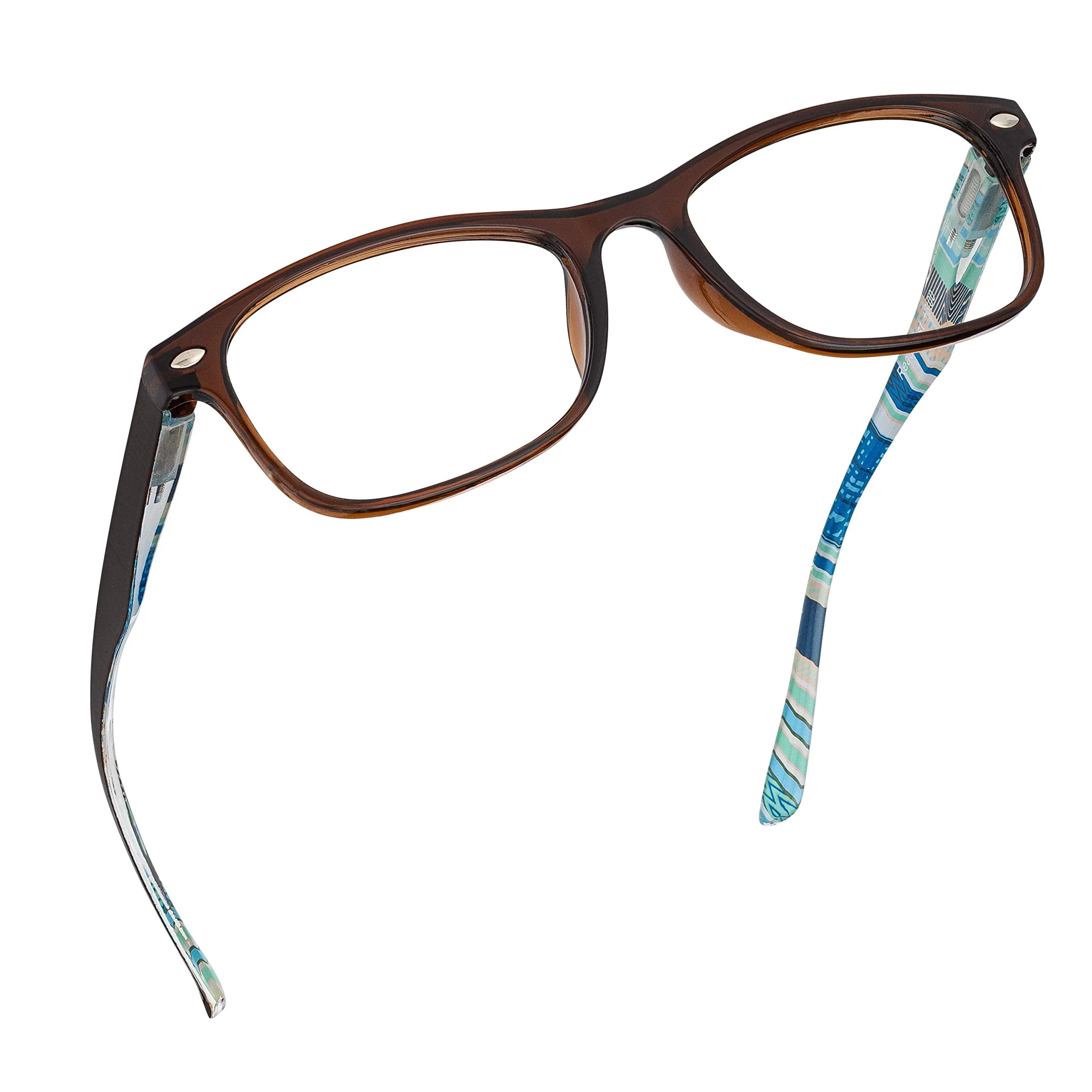 Blue-Light-Blocking-Reading-Glasses-Brown-Blue-0-00-Magnification-Computer-Glasses