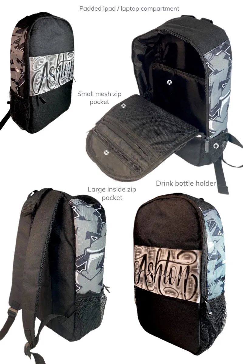 Brickwall Script Style Backpack and Cap Combo (18)