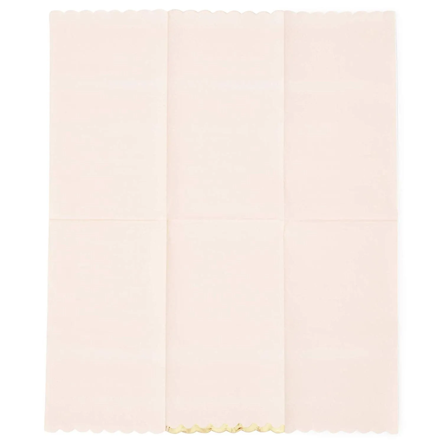 Bright Pink Scalloped Paper Napkins with Gold Foil Edges (4.4 x 7.8 In, 50 Pack)