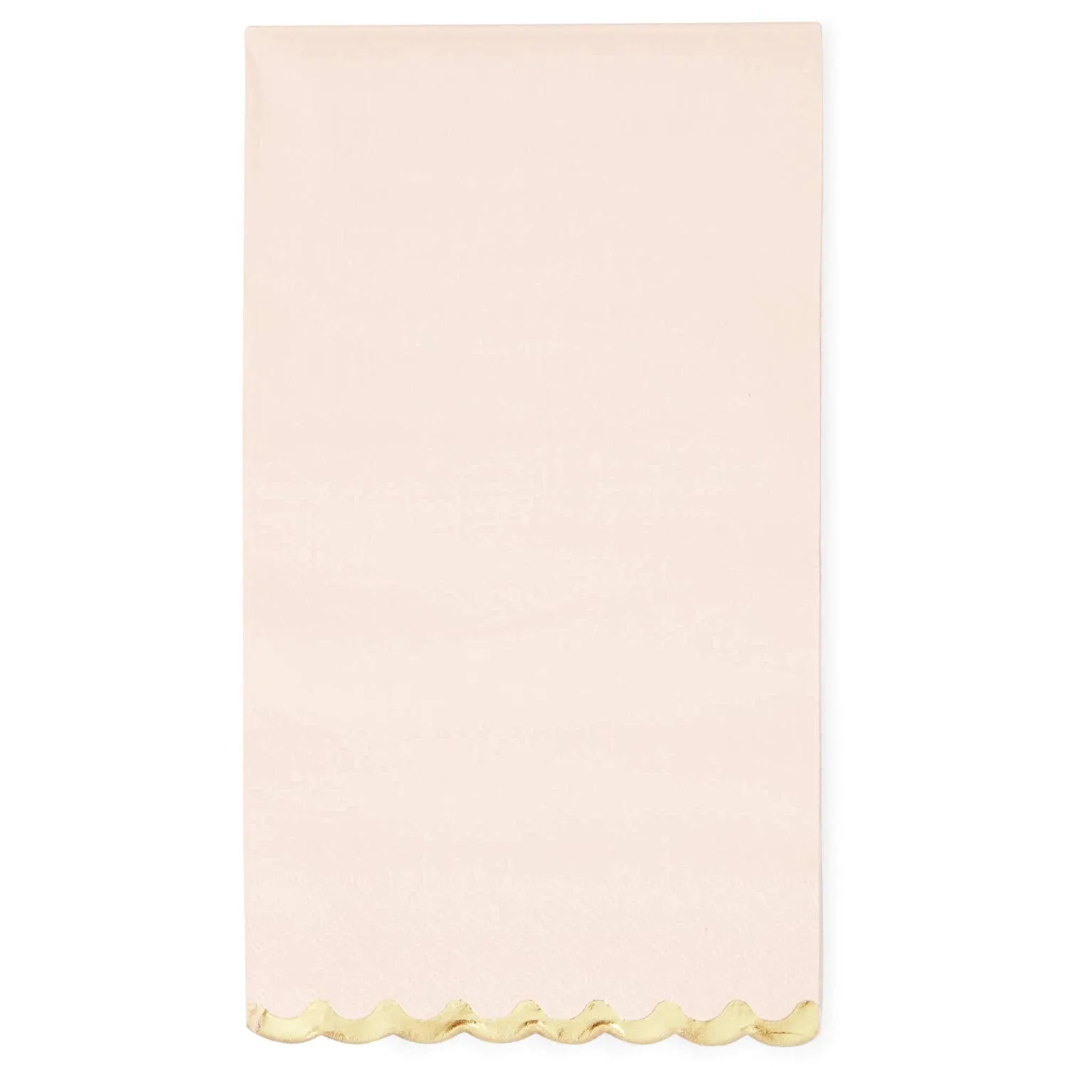 Bright Pink Scalloped Paper Napkins with Gold Foil Edges (4.4 x 7.8 In, 50 Pack)