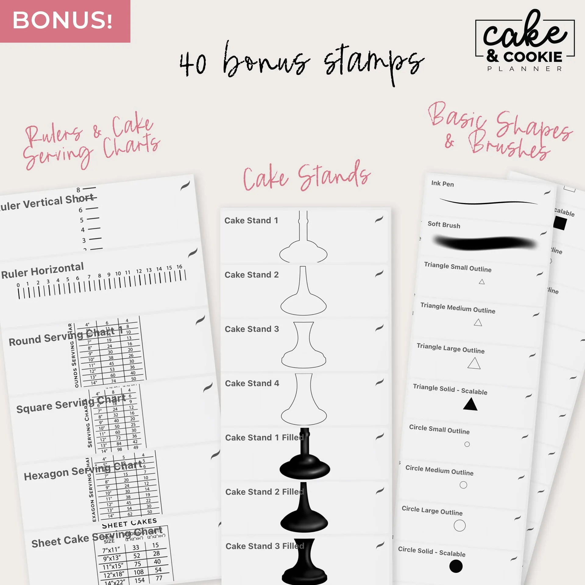 Cake Tiers   Cake Slices BUNDLE Procreate Pack - Digital Cake Sketching