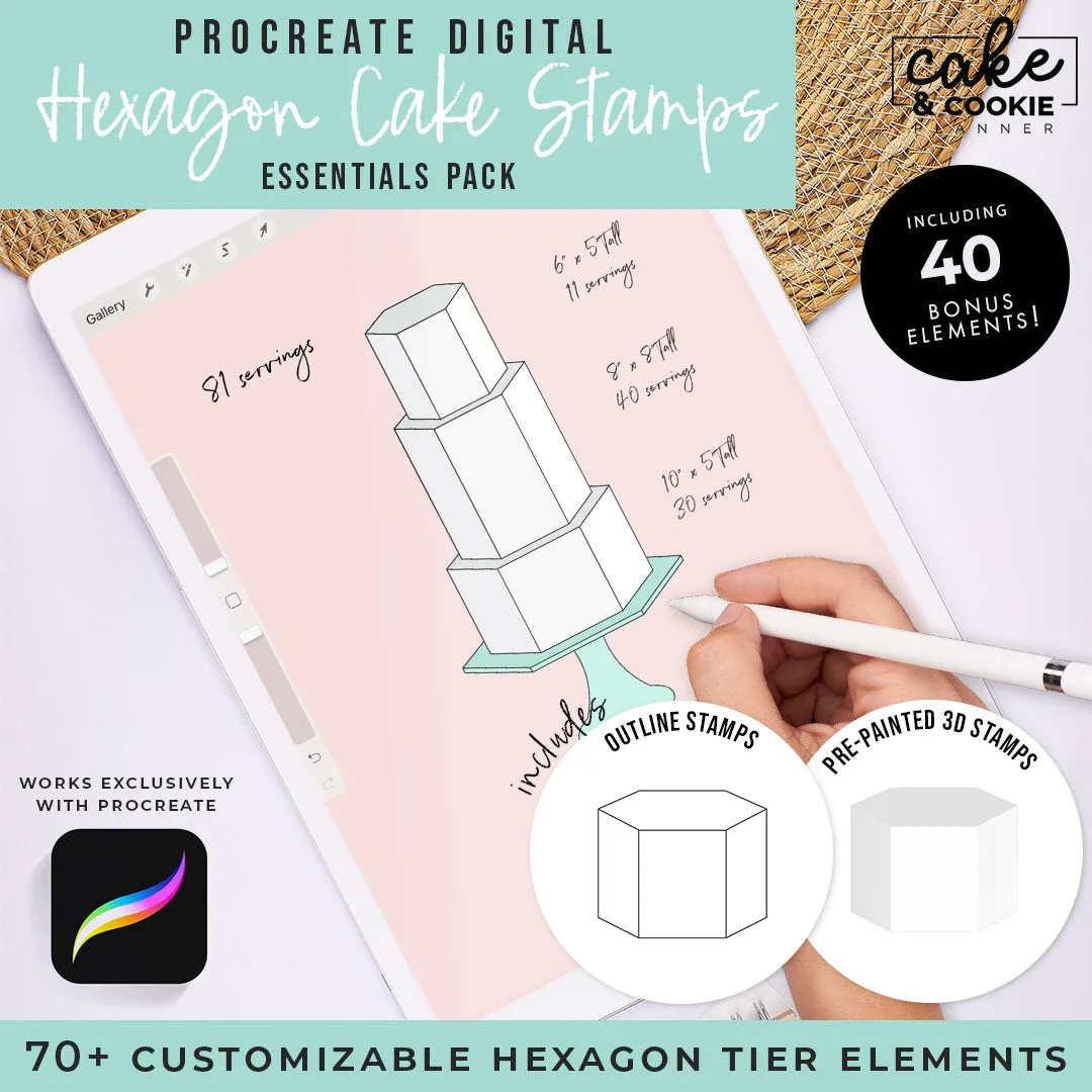 Cake Tiers   Cake Slices BUNDLE Procreate Pack - Digital Cake Sketching