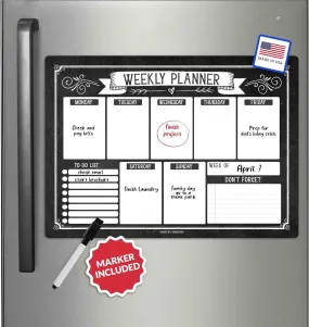 Chalkboard Fridge Weekly Calendar | Magnetic & Dry Erase | Calendars & Planners