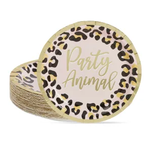 Cheetah Print Paper Plates for Party Animal Safari Birthday Supplies (9 In, 48 Pack)