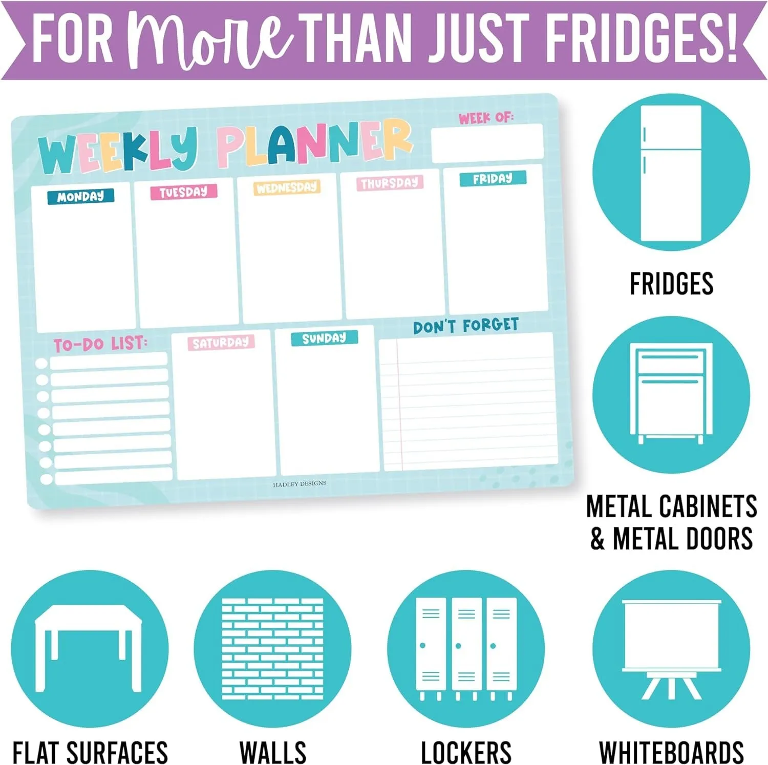 Colorful Fridge Weekly Calendar | Magnetic & Dry Erase | Calendars & Planners