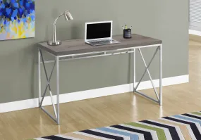 Computer Desk - 48"L / Dark Taupe / Chrome Metal