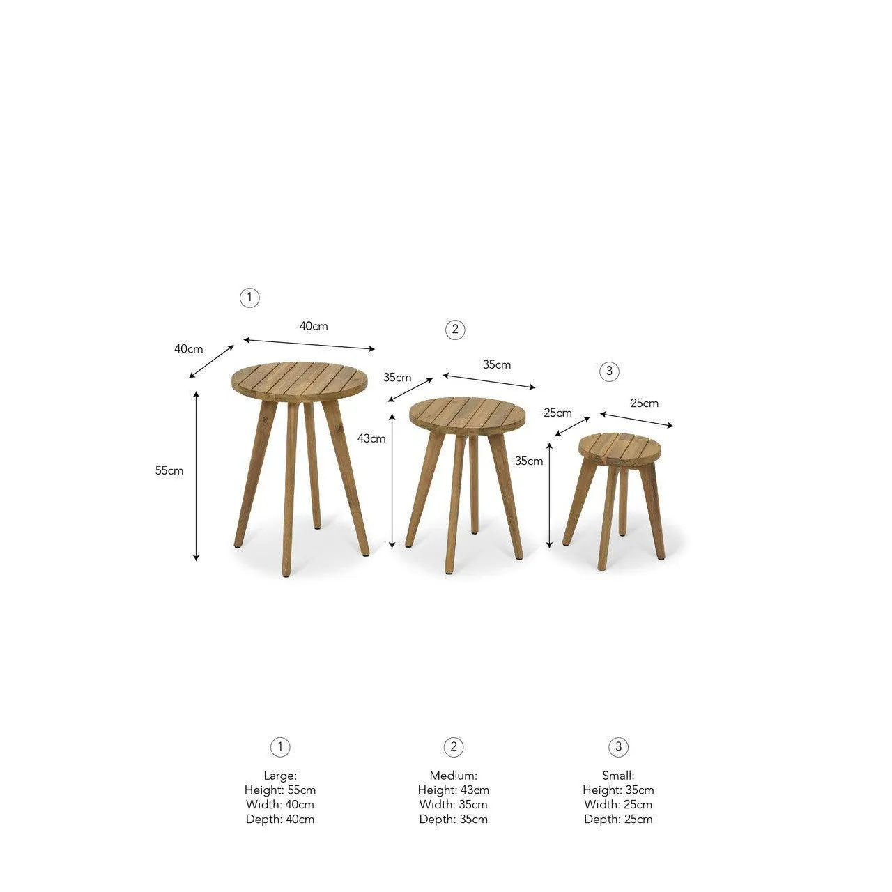 Cottenham Side Tables | Set of 3 | Natural