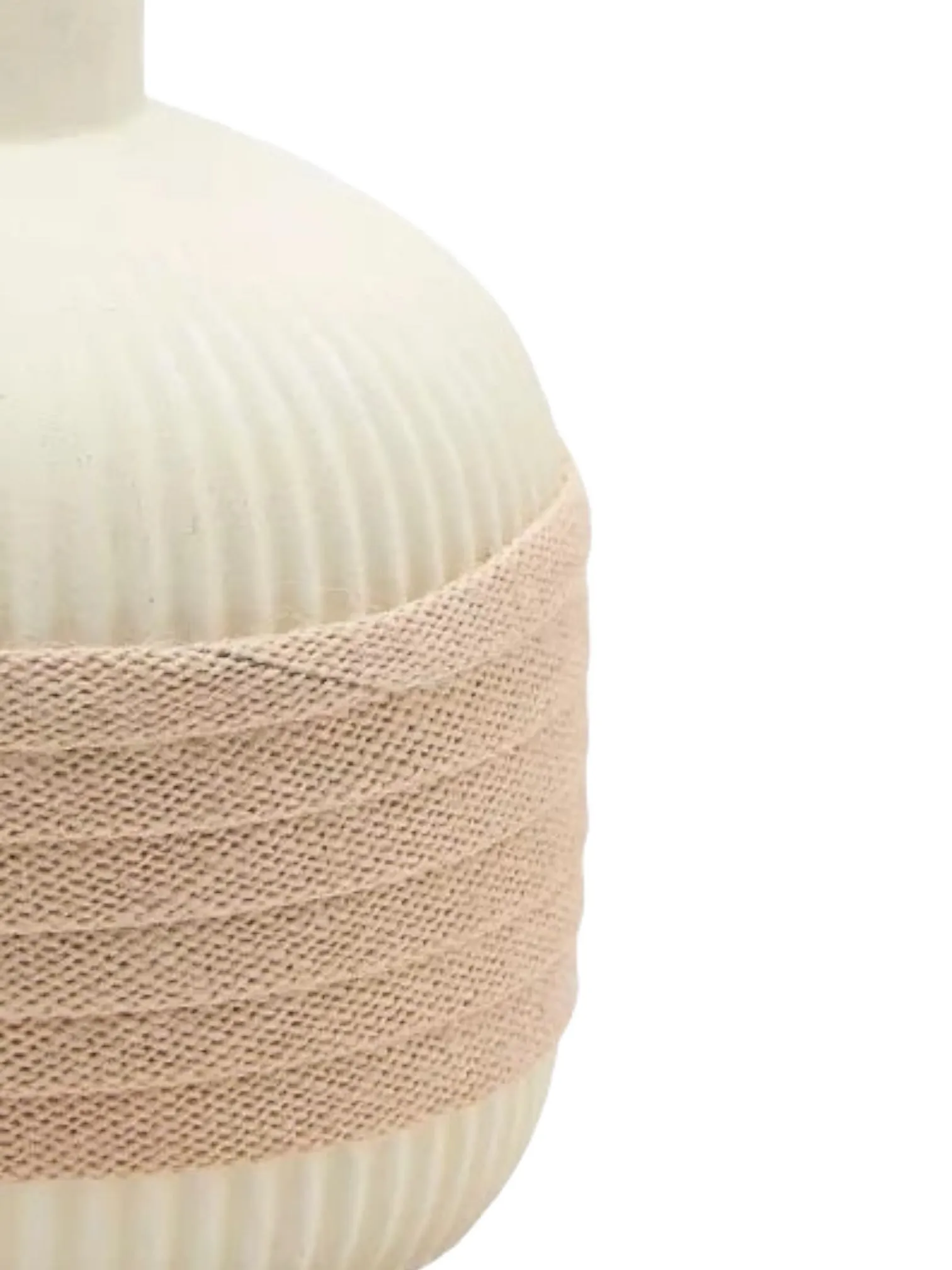 Cream Hessian Flagon Ribbed Effect Ceramic Table Lamp