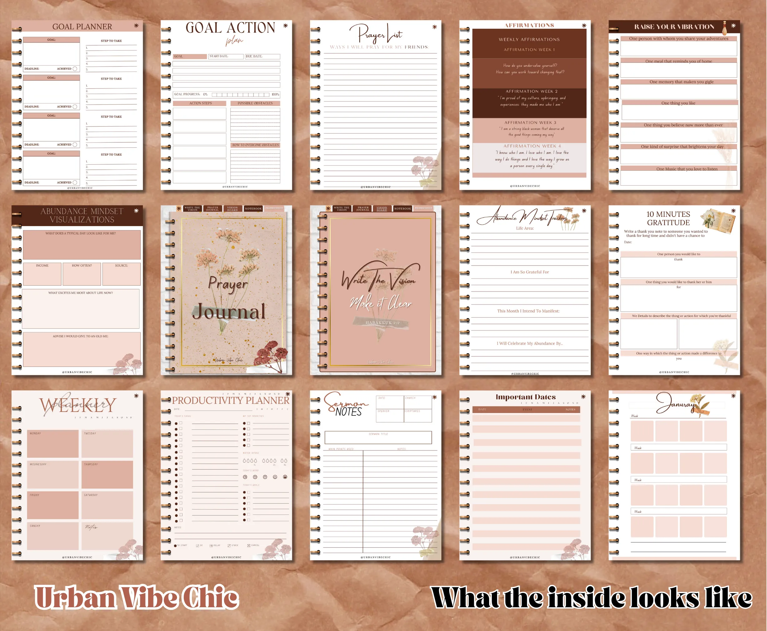 Digital Prayer Planner, Digital Vision Planner, Prayer Notes, Sermon Notes, Notability Planner, Goodnotes, Prayer Templates. Urban Vibe Chic