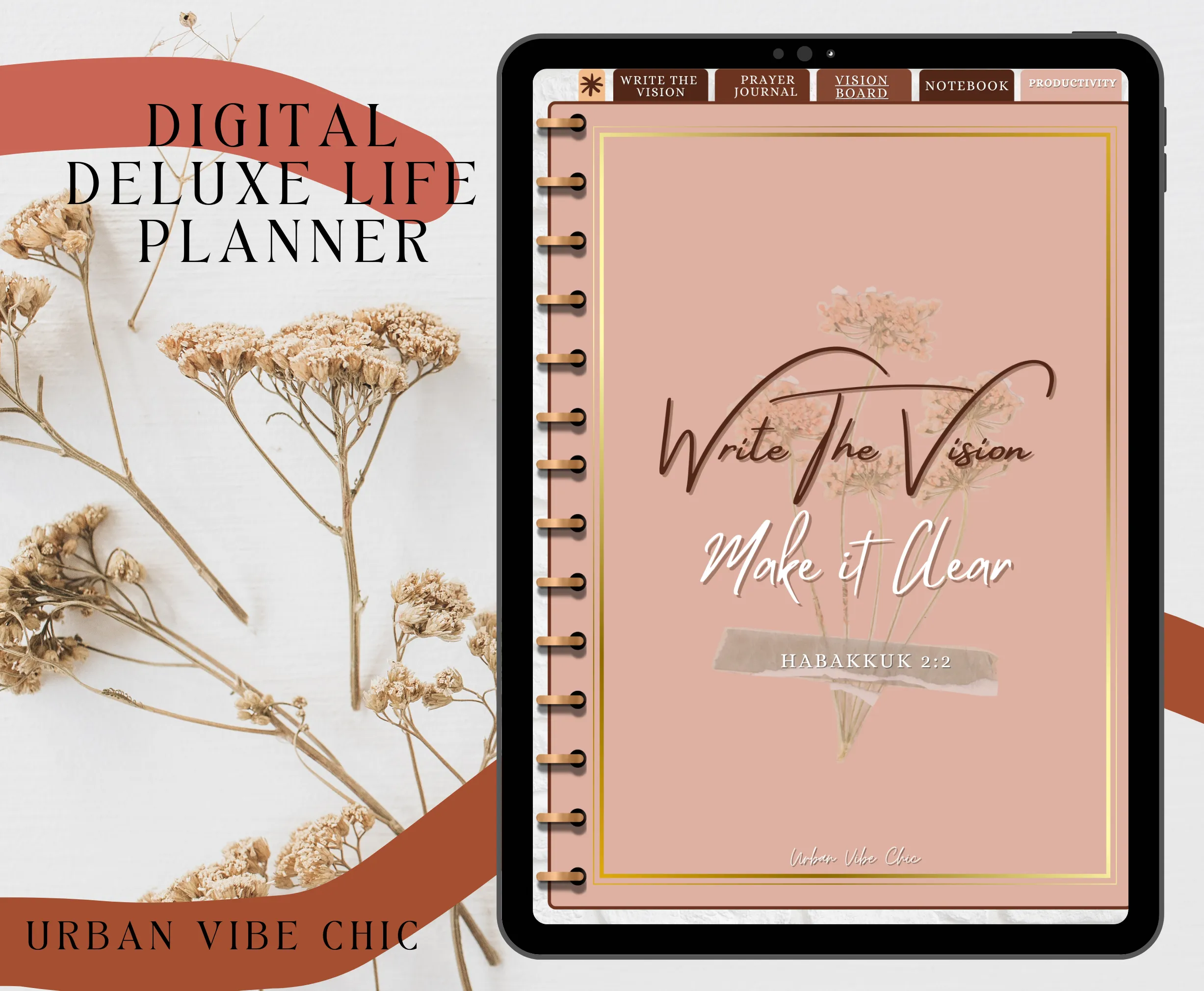 Digital Prayer Planner, Digital Vision Planner, Prayer Notes, Sermon Notes, Notability Planner, Goodnotes, Prayer Templates. Urban Vibe Chic