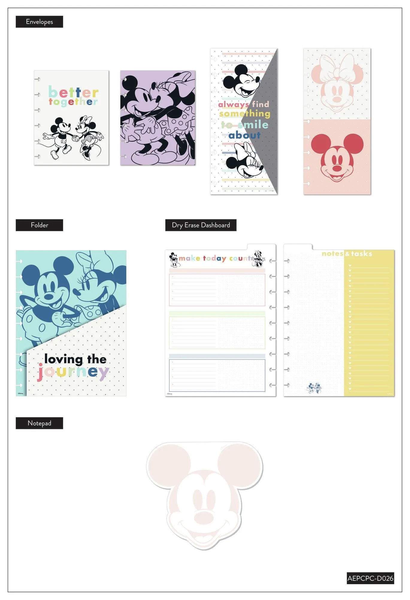 Disney© Mickey Mouse & Minnie Mouse Joy Colorblock Classic Planner Companion