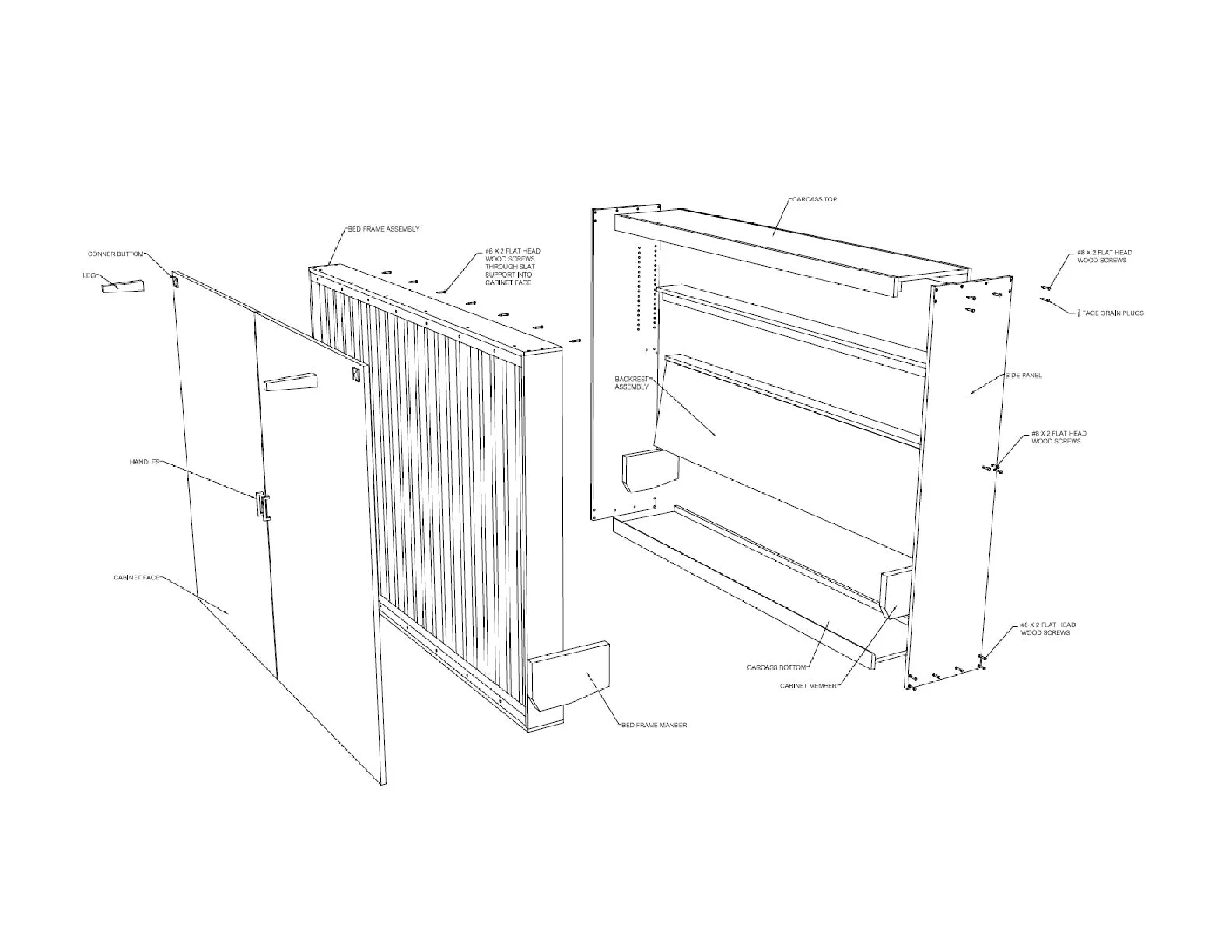 DIY Horizontal Murphy Bed Plan - Queen Wall Bed - Build Your Own