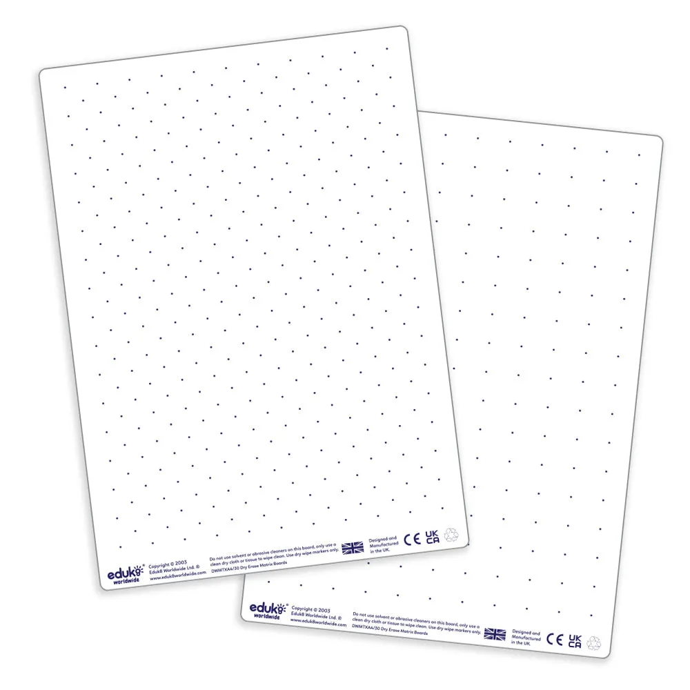 Dry Erase Pupils A4 Matrix Boards (Pack of 30)