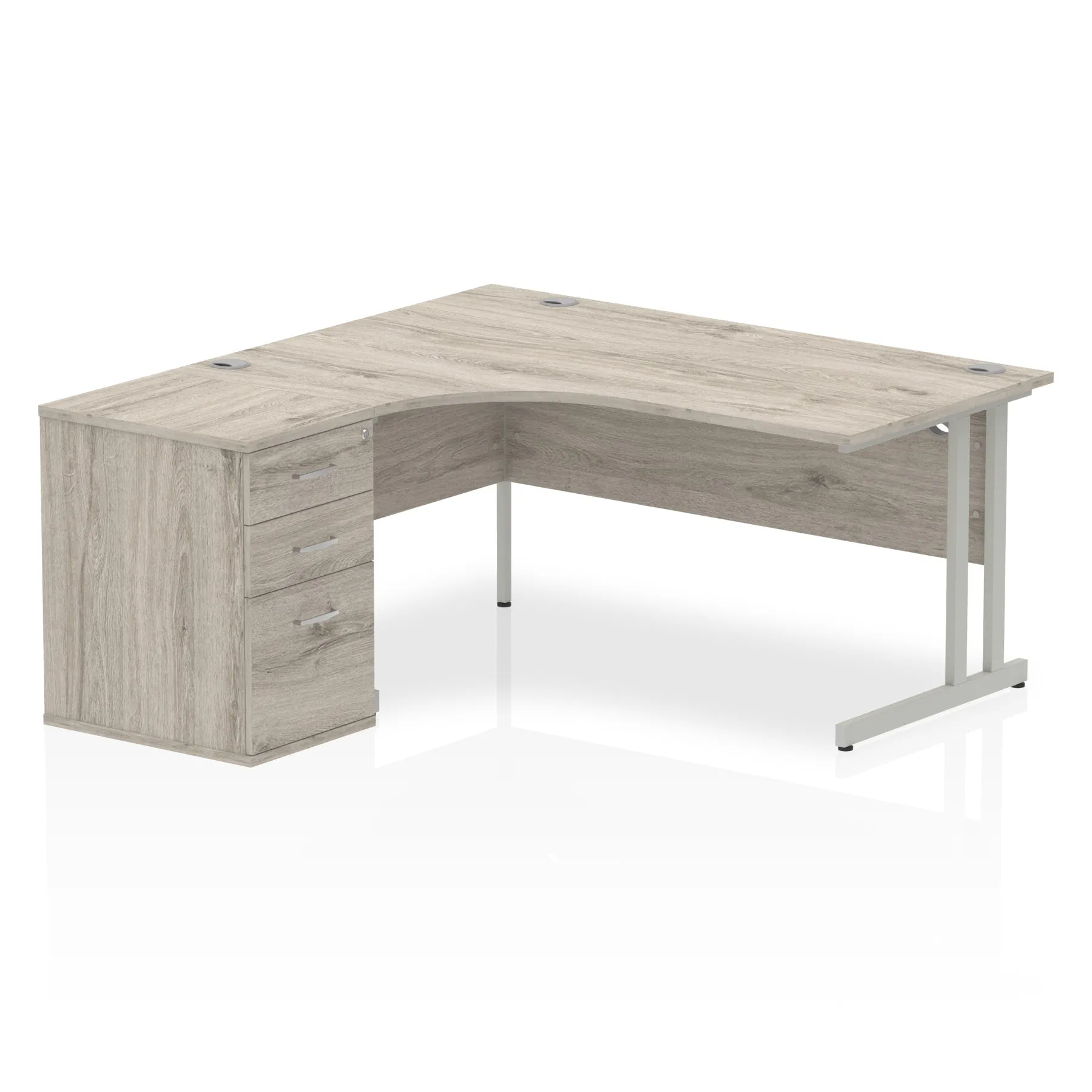 Dynasty 1600mm Left Crescent Desk | Free-Standing Cantilever Leg | Sturdy Build | Weather & Heat Resistant | Melamine