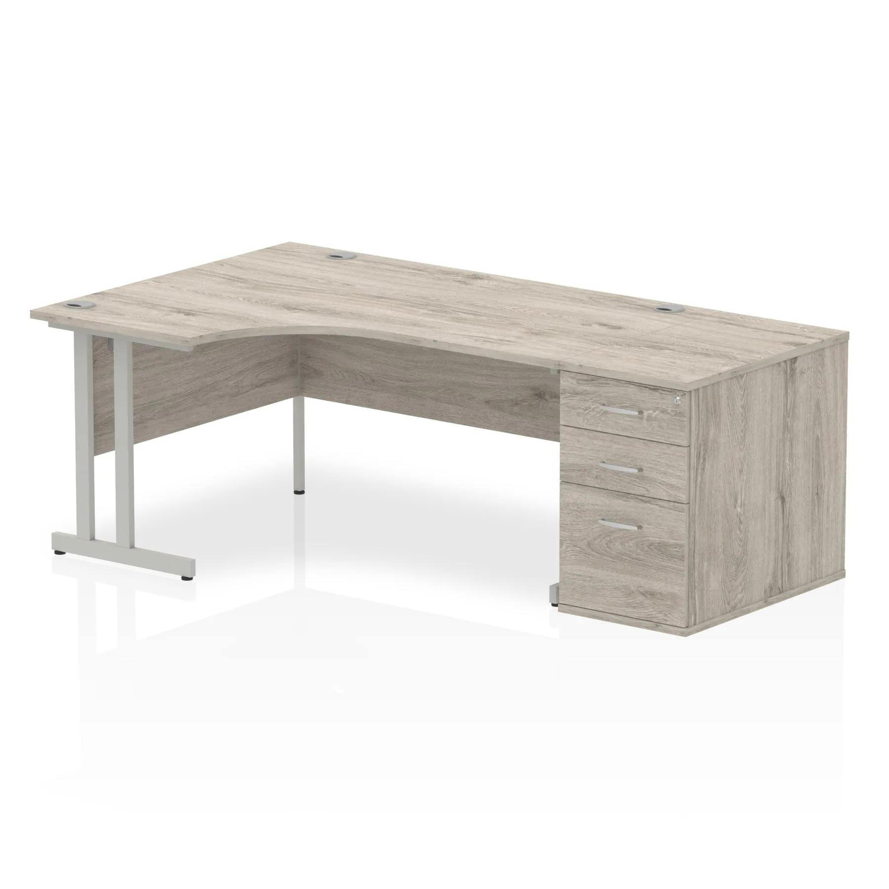 Dynasty 1600mm Left Crescent Desk | Free-Standing Cantilever Leg | Sturdy Build | Weather & Heat Resistant | Melamine