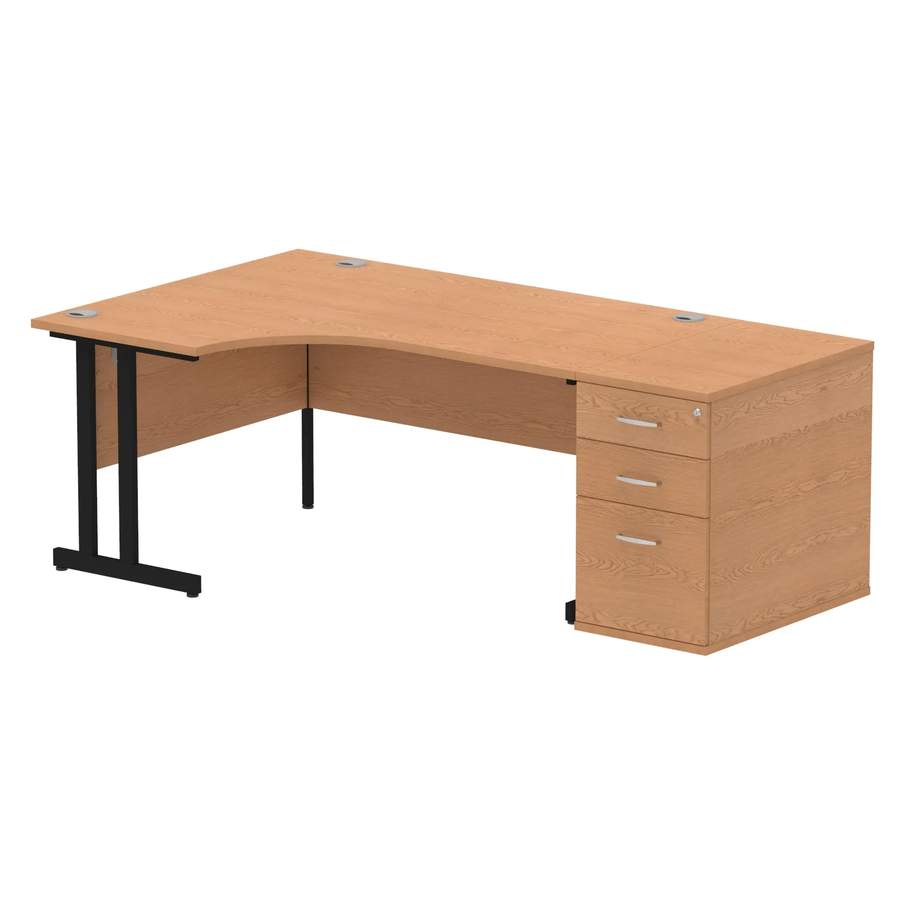 Dynasty 1600mm Left Crescent Desk | Free-Standing Cantilever Leg | Sturdy Build | Weather & Heat Resistant | Melamine