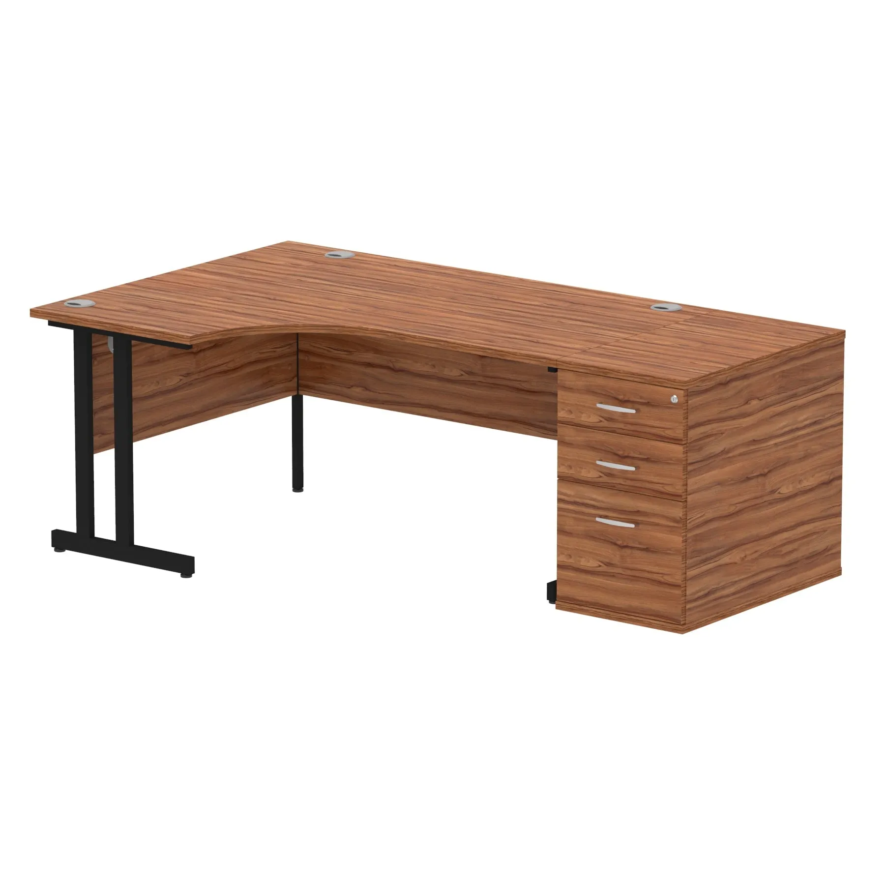 Dynasty 1600mm Left Crescent Desk | Free-Standing Cantilever Leg | Sturdy Build | Weather & Heat Resistant | Melamine