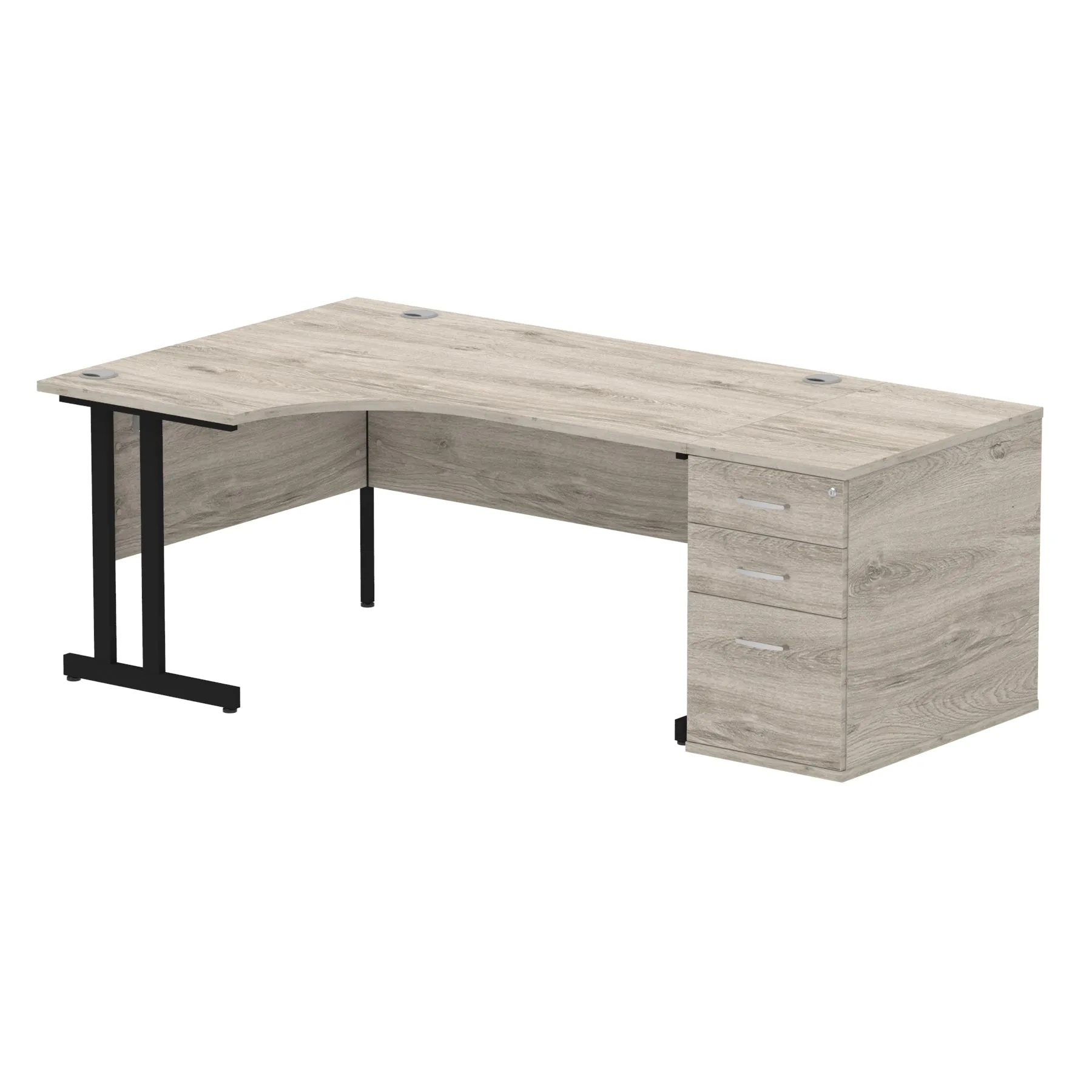 Dynasty 1600mm Left Crescent Desk | Free-Standing Cantilever Leg | Sturdy Build | Weather & Heat Resistant | Melamine