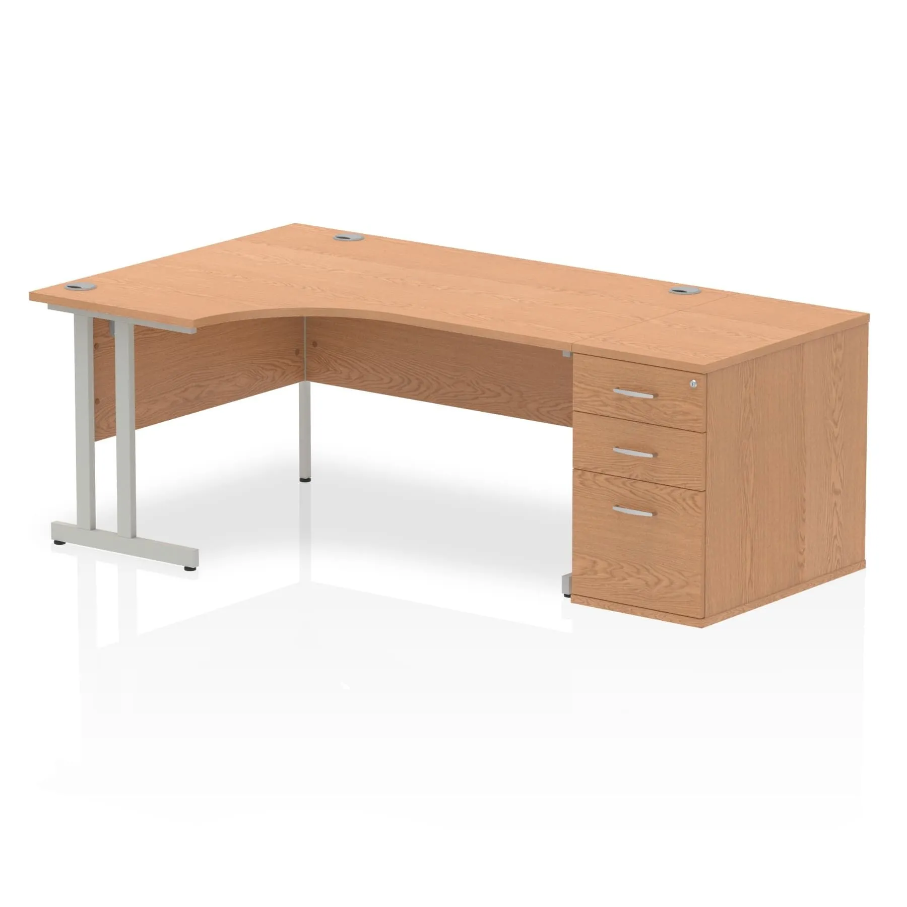 Dynasty 1600mm Left Crescent Desk | Free-Standing Cantilever Leg | Sturdy Build | Weather & Heat Resistant | Melamine