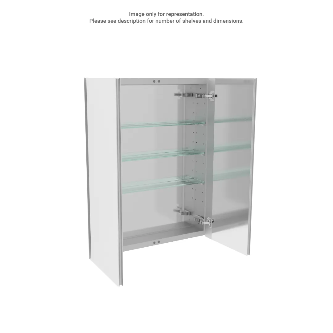 Emory & Bond Mirrored Medicine Cabinet with Double Sided Mirror, 30" W x 32" H x 4" D, 3 Shelves, 4 Hinges, Double Door