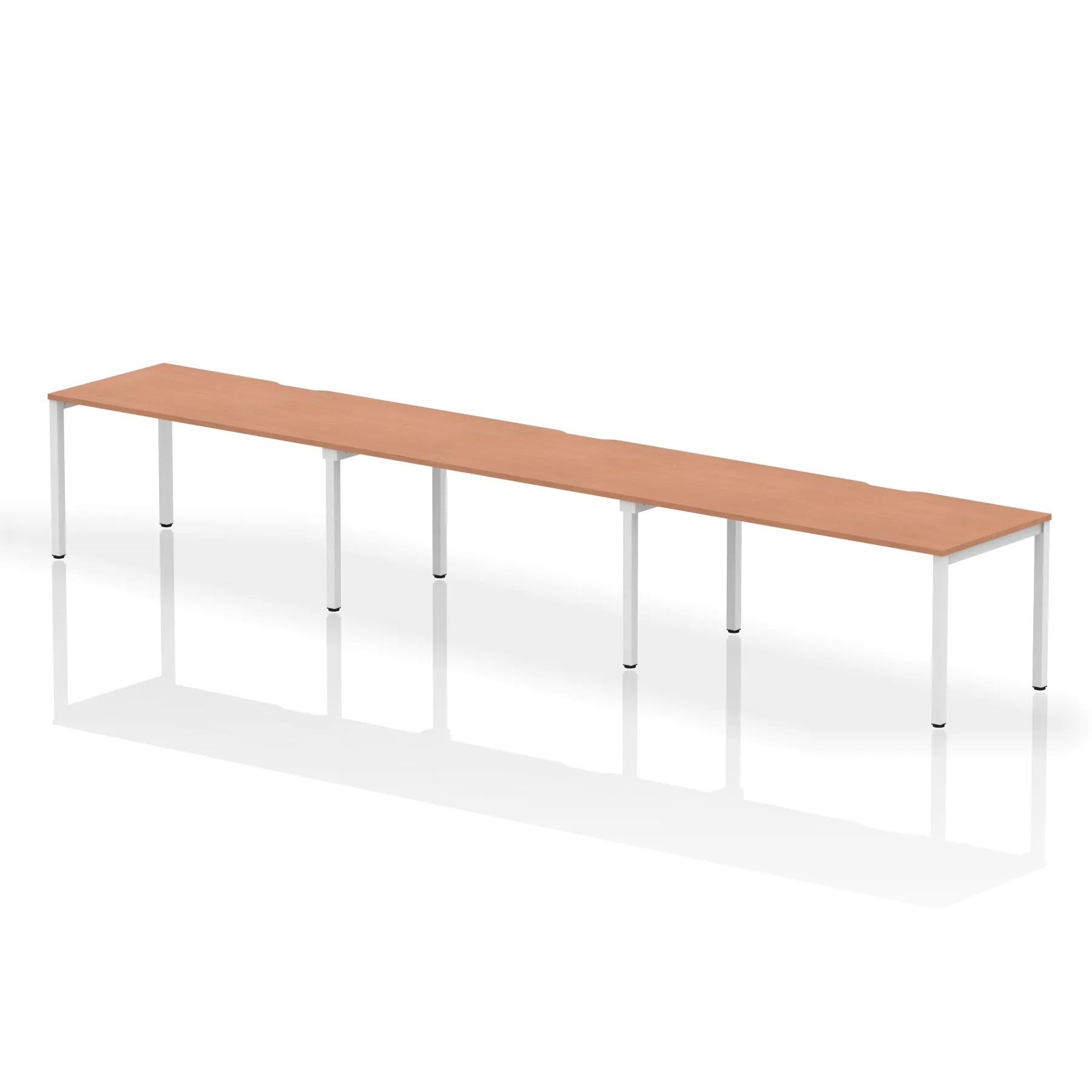 Evolve Plus 3-Person Single Row Desk - Rectangular MFC Top, Box Frame Legs, Self-Assembly, 5-Year Guarantee - 3600/4200/4800x800mm