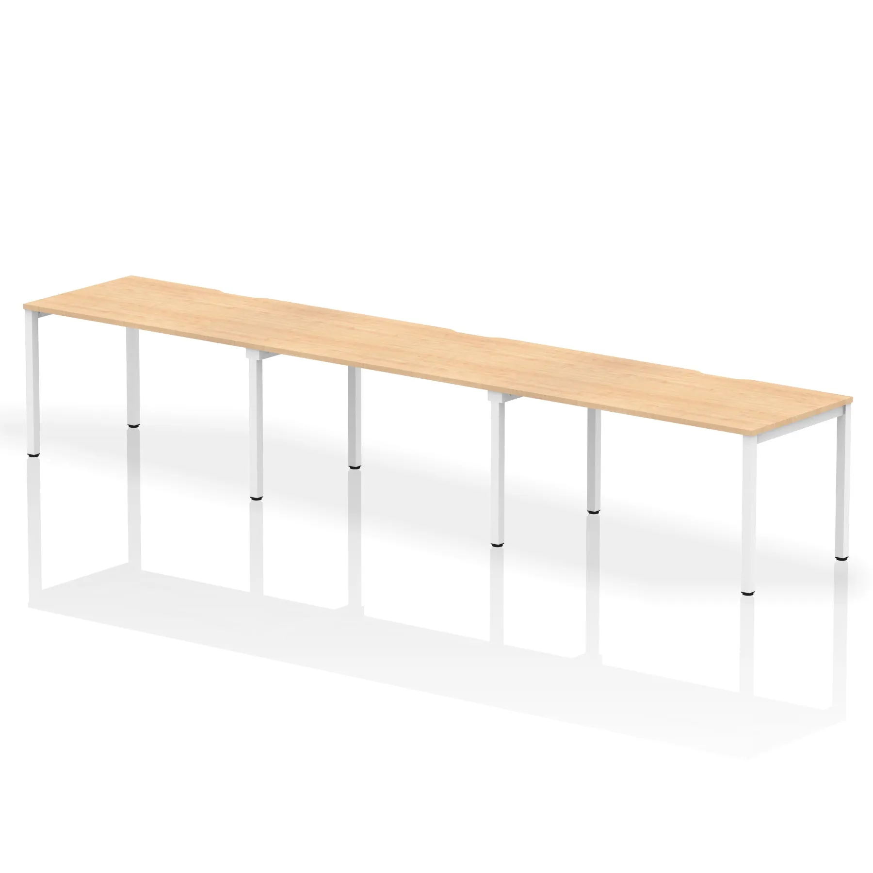 Evolve Plus 3-Person Single Row Desk - Rectangular MFC Top, Box Frame Legs, Self-Assembly, 5-Year Guarantee - 3600/4200/4800x800mm