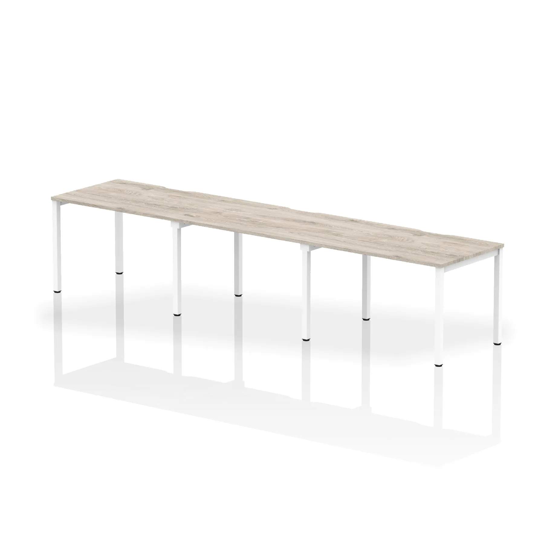 Evolve Plus 3-Person Single Row Desk - Rectangular MFC Top, Box Frame Legs, Self-Assembly, 5-Year Guarantee - 3600/4200/4800x800mm